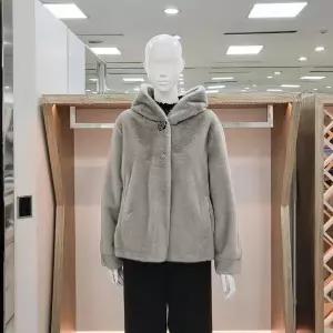 [하프클럽/] DP01 퍼 무스탕 후드 퍼 자켓 YPWP1D29