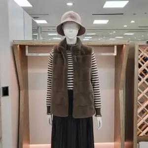 [하프클럽/] DP01 하이넥 인조밍크  퍼 베스트 YPW6D07