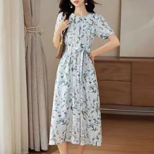 여자 원피스 스커트 여름 빈티지 쉬폰 예쁜 슬림핏 브이넥 A라인 SPO마켓1