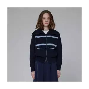 매장정품 [브랜드명] 헌터 HUNTER [WOMEN] 집업 니트 스트라이프 가디건 - 네이비 HDW0001ARZNVY 121702