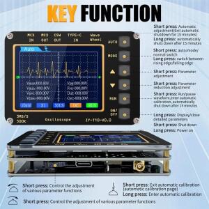 A02F-디지털 오실로스코프 휴대용 충전식 2.8인치 LCD 500Khz 대역폭 3MS/S 샘플링 속도 자동 측정 화면