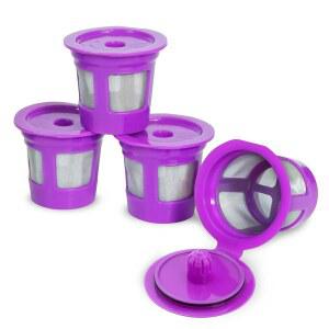 완벽한 포드 1스트림 카페 세이브 재사용 가능한 K컵 커피 필터 - 큐리그 & 셀렉트 싱글 컵 메이커와 함께 사용할 수 있는 메쉬 스트레이너가 내장된 리필 캡슐, 4팩