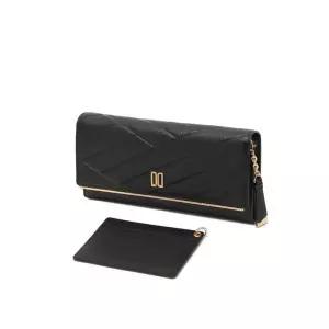 [백화점 정품] 닥스 ACC [쇼핑백동봉]블랙 칼라일 패턴 골드 DD 3단 장지갑 DCWA2E411BK