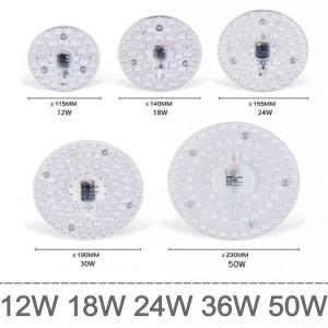 LED 링 패널 원형 빛 SMD 50W 36W 24W 18W 12W 라운드 천장 보드 램프 AC 220V 조명