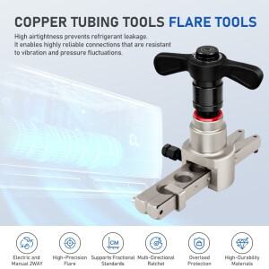 구리 튜브 확장기 도구 래칫 핸드 전기 이중 용도 ST-R806A 리머 및 트럼펫 플레어링 키트 (에어컨용)