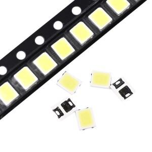 100PCS SMD LED 2835 칩 0.5W 1W 3V 6V 9V 18V 140LM 4000K 백색 비즈 조명 따뜻한 표면 실장 PCB 발광 다