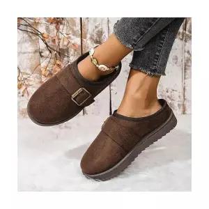 가을 여자신발 미들부츠 기모 부츠 빅사이즈 라운드 버클 워커 플랫 원템3