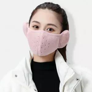 방한 귀도리 겨울 마스크 핑크