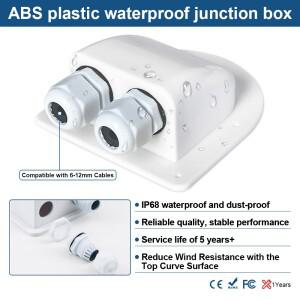 측면 정션 박스가 있는 태양광 패널 장착 브래킷 IP68 방수 및 방진 ABS 플라스틱 흰색 PV 모듈 지원