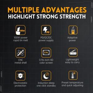 FNIRSI HS-02A/B 보관 케이스 스마트 전기 납땜 인두 세트 PD100W 휴대용 모바일 작업대 팁 도구 상자 키