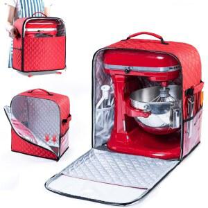 주방 보조 액세서리 및 부착물을 위한 포켓이 있는 4.5/5 쿼터용 믹서-저장 백과 호환되는 가전제품 슬라이더가 BAGSPRITE 스탠드 믹서 커버