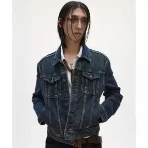 엘무드 LMOOD 스네이크 데님 트러커 자켓 오리지날 블루 L6AD0007OB 417754