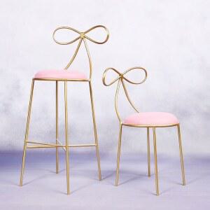 골드 리본체어 북유럽 디자인 골드체어 북유럽의자 1인용 레저 거실 화장대 바의자