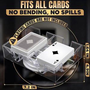 듀얼 회전 쉬운 접근성 카지노 카나스타 아크릴 선명하고 360 브리지 2개 내구성이 뛰어나고 게임을 홀더 위한 보유 등을 U2013 카드 트레이 포커