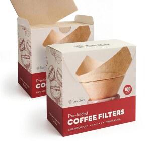 브루 초이스 200ct 프리폴딩 언블러드 맛을 필터 두꺼운 호환 커피 업그레이드하여 종이를 순수한 위해 30% Pour-Over 콘 가능 메이커와 천연