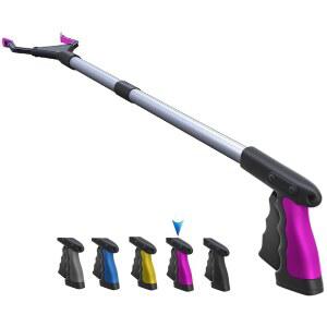 FitPlus 2025 업그레이드 PowerGrip T9, 그래버 리처 도구, 와이드 죠, 접이식 스틸 케이블, 96개의 그립 포인트로 견고한 그립감, 32인치 자석(핑크색, 32인치) 포함