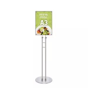 포스터 스탠드 안내판 슬림 무여백 자석형 원형크롬A3