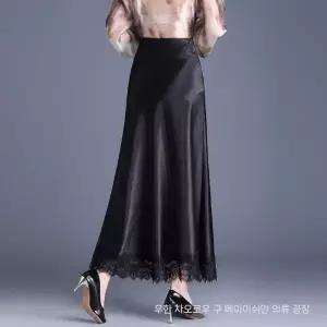 여친 치마 검정 롱 레이스 봄여름 힙업 쉬폰 머메이드 슬림핏 원픽1