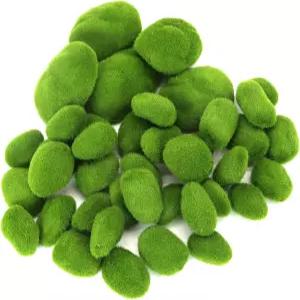40PCS 인조 이끼 바위 4사이즈 가짜 꽃꽂이를 위한 녹색 장식 요정 정원 및 공예품