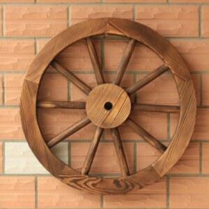 원목 마차 나무 바퀴 오래된 야외 꽃수레 레트로 벽걸이 홀더 카트 거치대 펜던트 조경