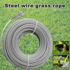 5/10/15m*2.0/2.4/2.7/3.0/4.0mm 나일론 잔디 트리머 라인 강철 와이어 예초기 브러시 커터 로프 강한 내