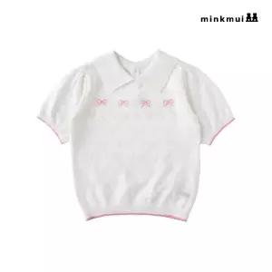 [롯데백화점]밍크뮤 IV 리본반소매스웨터 3631530201 36315-302-01 출산백일돌선물