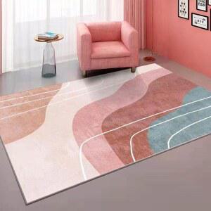 북유럽 스타일 소파 커피 핑크 귀여운 소녀 옆 러그 매트 침실 테이블 침대 거실