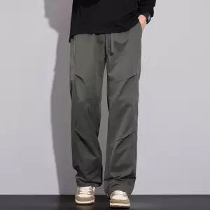 남성바지 트렌디 아이템 배기핏 추동 주름 캐주얼 팬츠 빈티지 와이드 카고 HT4