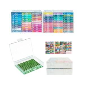 뚜껑이 있는 YBUTVY 다이아몬드 아트 트레이, 60PCS 페인팅 트레이 및 보관함, 구슬용 액세서리(2팩)