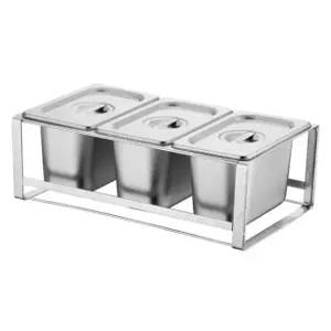 스텐 나눔 반찬통 사각 칸막이 업소용 밧드 소스통 도시락 칸칸이 바트 스테인리스 뷔페 조식