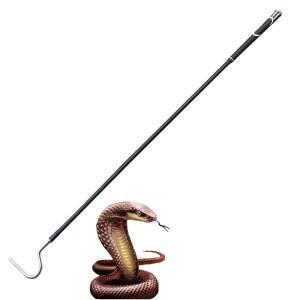 SYFRLLC 고탄소 뱀 갈고리 파충류 스틱 집게 잡기 손잡이 뱀을 잡거나 움직이는 도구, 49인치