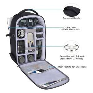 미러리스 백팩 삼각대 노트북 사진 SLR 블랙과 가방 15 수납공간 포함 DSLR 니콘 카메라 방수 캐논 홀더 하드쉘 16인치 호환되는 케이스 소니 MOSISO