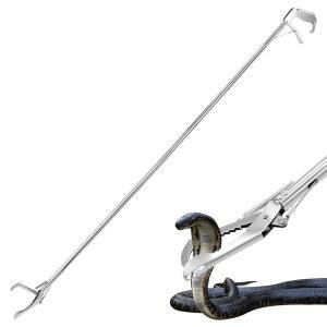 QWORK 뱀 집게, 60인치 알루미늄 합금 집게 파충류 잡기, 넓은 턱 래틀 뱀잡이, 야외 캐치 도구