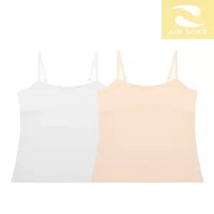 수아팜 [정상가 41800원] 주니어 에어 소프트 런닝브라 끈나시형 2매_아이보리/스킨