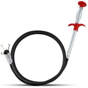 36인치 뱀 배수 막힘 제거제 - 싱크대, 샤워기, 욕조용 헤어 제거제로 사용 건조기 통풍구 청소기, 손이 닿기 어려운 곳을 위한 유연한 그래버 도구 RAM-PRO 제공