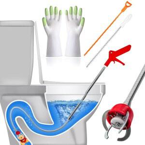 다이 트 51인치 변기 뱀, 파이프와 배수구의 막힘을 감지할 수 있는 4개의 발톱이 유연한 발톱 잡기 도구, 장갑과 헤어 스네이크 도구가 함께 제공됩니다