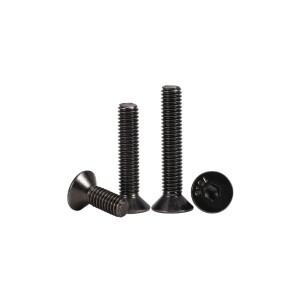 DIN7991 플랫 소켓 헤드 캡 스크류 알렌 볼트 헥스 드라이브 10.9 등급 니켈 도금 블랙