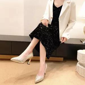 춘추 슈즈 들러리 신부 웨딩 단화 스틸레토 힐펌프스 여자신발 펌프스 편안한 하이힐 원템3