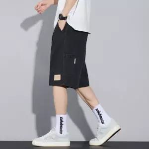 바지 하프 데님 빈티지 패션 밴딩 반바지 스트리트 옵션 컬러 남자청반바지 편안한 원템1