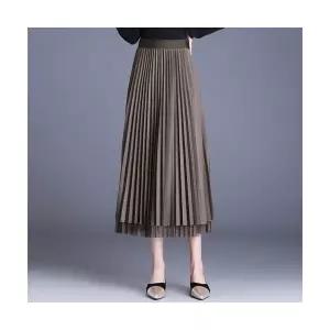 치마 망사 모직 미디 움 추동 양면 여성치마 A라인 HT4
