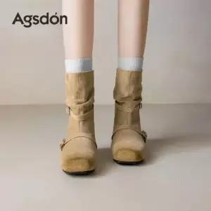 여성 추동 빈티지 아우구스투톤 메일라드 워커 슬림 플랫워커 신발 통굽 러블리 앵클부츠 부츠 다올4