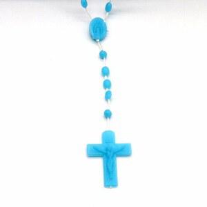 5단 묵주 진주 가지 밝 어두운 조각 플라스틱 목걸이 여러 기도 실버 빛깔의 구슬