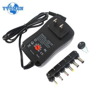 30W 조절 가능 전원 어댑터 3V 4.5V 5V 6V 9V 12V 2A AC/DC 범용 충전기 (6개 커넥터 플러그 포함)