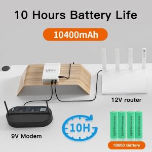 WGP UPS DC 미니 무정전 전원 공급 장치, 10400mAh 18650 배터리 백업, 5V 9V 12V 라우터, 와이파이 모뎀