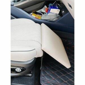 자동차 다리받침대 차량용 발받침 좌식 수납함 거치대 뒷 다리 대리석 가죽 쿠션