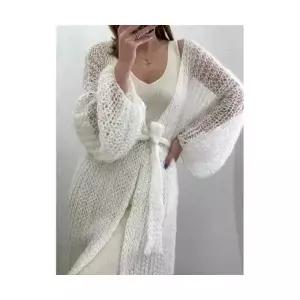 후니오 여성롱가디건 롱가디건 자외선차단제 상의 아우터 루즈핏 롱 얇은 니트 스트랩 솔리드 가디건 UNO1