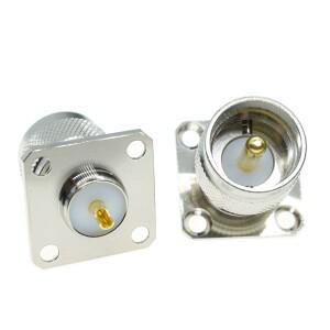 UHF SO239 벌크헤드 암 패널 섀시 마운트 플랜지 솔더 컵 4 홀 섀시 PL259 RF 동축 커넥터 동축 안테나 어