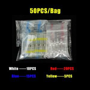 JOTTA 50PCS 방수 솔더 씰 열 수축 튜브 와이어 커넥터 납땜 슬리브가있는 터미널