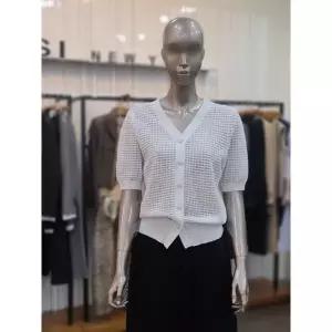 제시뉴욕 세이브존05 와플조직 그물 브이넥 카디건 BFM5PNKG6230