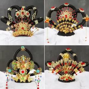 분장 머리 전통의상 청나라 황실 가발 공 선녀머리 가채